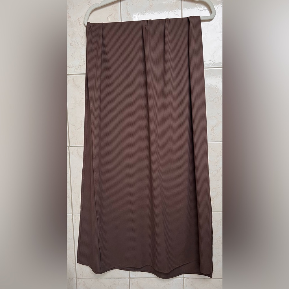 Brown Ribbed Scarf / Wrap - Picture 2 of 2